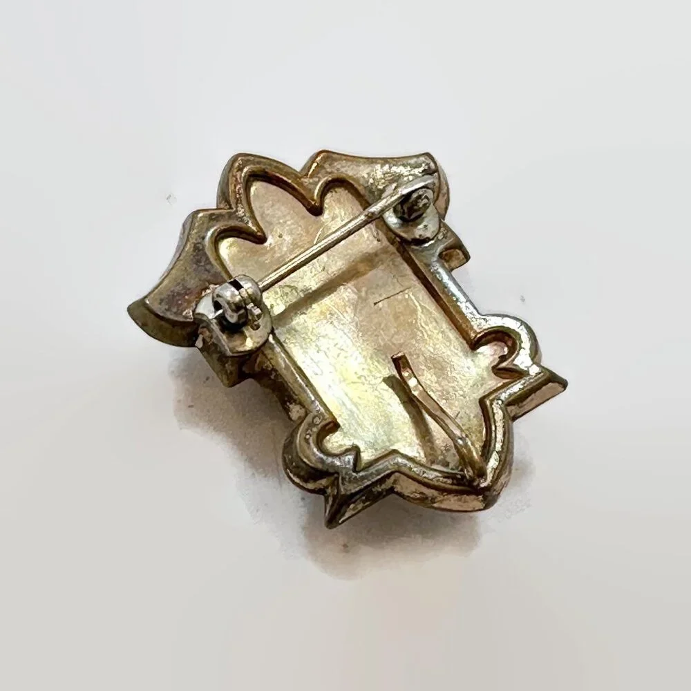Cameo Brooch, Hardstone, Victorian, Taille d'Epargne, Antique, Gold, Black